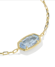 Load image into Gallery viewer, Kendra Scott Elaina Luxe Chain Bracelet Light Blue CZ Gold
