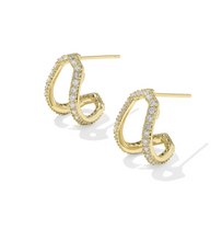 Load image into Gallery viewer, Kendra Scott Daphne Pave Huggie Earrings White CZ
