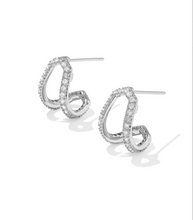 Load image into Gallery viewer, Kendra Scott Daphne Pave Huggie Earrings White CZ
