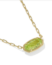 Load image into Gallery viewer, Kendra Scott Elisa Luxe Pendant Necklace Light Green CZ Gold
