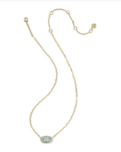 Load image into Gallery viewer, Kendra Scott Elisa Luxe Pendant Necklace Light Blue CZ Gold
