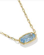 Load image into Gallery viewer, Kendra Scott Elisa Luxe Pendant Necklace Light Blue CZ Gold
