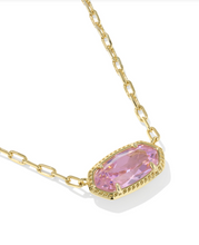 Load image into Gallery viewer, Kendra Scott Elisa Luxe Pendant Necklace Light Pink CZ Gold
