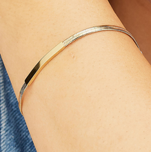 Load image into Gallery viewer, Stainless Steel Gold Plated Flat Snake Chain Bracelet by Brosway
