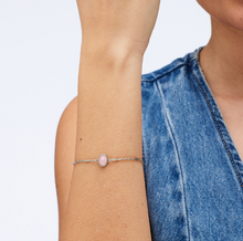 Load image into Gallery viewer, Stainless Steel Bracelet with Rose Quartz Central by Brosway
