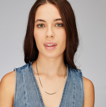 Load image into Gallery viewer, Stainless Steel Gold Long Flat Snake Chain Necklace by Brosway
