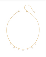 Load image into Gallery viewer, Kendra Scott Cailin Delicate Strand Necklace White Iridescent Crystal Gold
