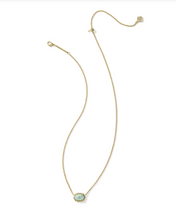 Load image into Gallery viewer, Kendra Scott Daphne Frame Pendant Necklace Gold Teal Amazonite
