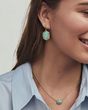 Load image into Gallery viewer, Kendra Scott Daphne Frame Pendant Necklace Gold Teal Amazonite
