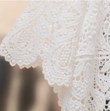 Load image into Gallery viewer, White Lace Bell Flare Sleeve Top Cover Up
