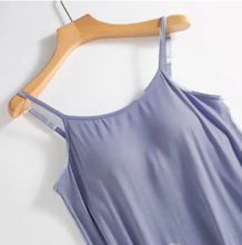 Load image into Gallery viewer, Built In Bra Sleeveless Dress Light Blue
