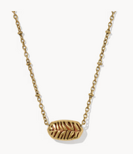 Load image into Gallery viewer, Kendra Scott Elisa Tiger Striped Orange Agate Necklace in Gold
