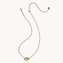 Load image into Gallery viewer, Kendra Scott Elisa Tiger Striped Chartreuse Green Necklace in Gold

