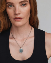 Load image into Gallery viewer, Kendra Scott  Silver Tiger Striped Daphne Blue Marble Necklace
