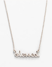 Load image into Gallery viewer, Sea La Vie Necklace Blessed Script Silver

