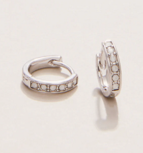 Sea La Vie Thankful Ring Hoop Earrings Silver