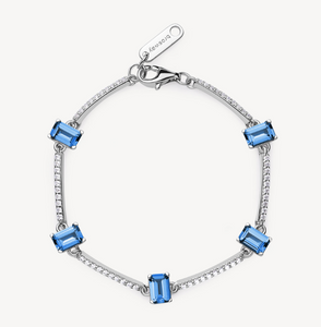 Semi-Stiff Bracelet with Clear CZ and Sapphire by Brosway