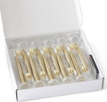 Load image into Gallery viewer, Set of 6 Glass Pendant Hanging Gold 6 Inch LED Candle Ornaments
