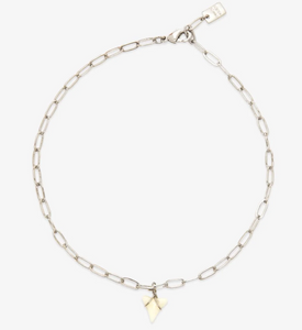 Shark Tooth Silver Paperclip Anklet