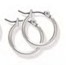 Silver 2.3cm Hoop Earrings