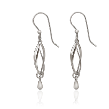 Silver Elongated Drop Earrings