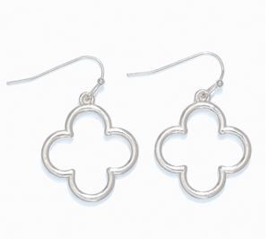 Silver Open Clover Earrings