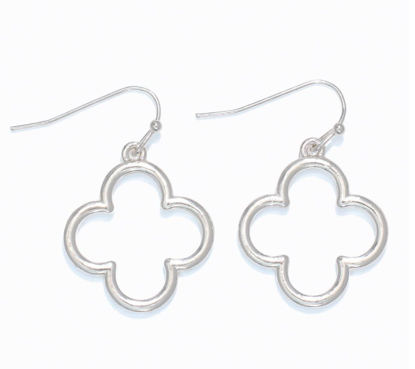 Silver Open Clover Earrings