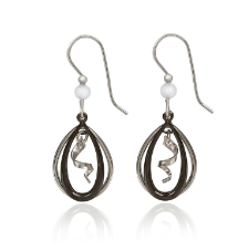 Silver Open Earring with Spiral