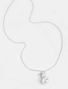 Silver Pearl Snowman Necklace