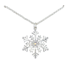 Silver Snowflake Necklace with crystal