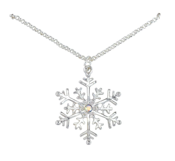 Silver Snowflake Necklace with crystal