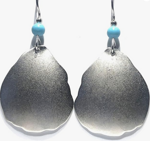 Silver Tear Drop and Bead Earrings