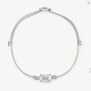 Silver Bracelet with Grey Cord and CZ by Brosway