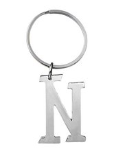 Load image into Gallery viewer, Silver Initial Key Ring-N
