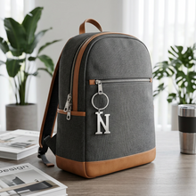 Load image into Gallery viewer, Silver Initial Key Ring-N
