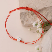 Load image into Gallery viewer, Pawprint String Bracelet MantraBand in gold or silver
