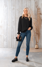 Load image into Gallery viewer, Black Ruffle Sleeve Top
