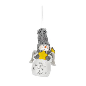 Sisters Light Up Snowman Ornament