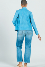 Load image into Gallery viewer, Sky Blue Liquid Leather Jacket By Clara Sunwoo
