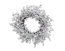 Load image into Gallery viewer, Snowball Glittered Wreath 20 Inches High

