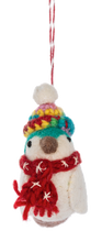 Load image into Gallery viewer, Whimsical Snowbird Wool Ornament
