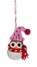 Load image into Gallery viewer, Whimsical Snowbird Wool Ornament
