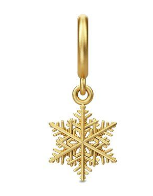 Snowflake Drop Gold Charm