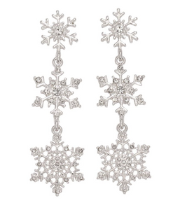 Snowflake Trio Drop Earrings