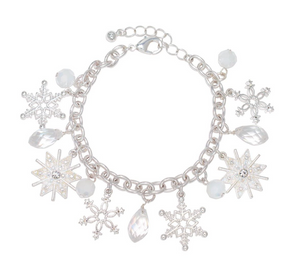 Snowflake and Crystal Charm Bracelet