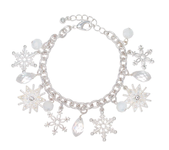 Snowflake and Crystal Charm Bracelet