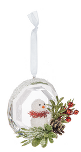 Crystal Snow Globe Snowman Ornament