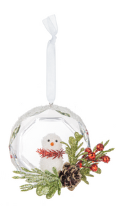 Crystal Snow Globe Snowman Ornament