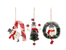 Load image into Gallery viewer, Vintage Look Snowman Ornaments
