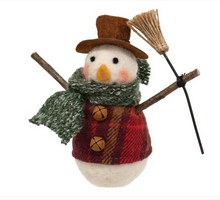 Load image into Gallery viewer, Snowman Felted Ornament 5 Inch High
